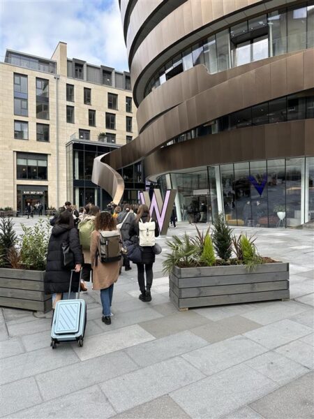 Arriving at the W Hotel.